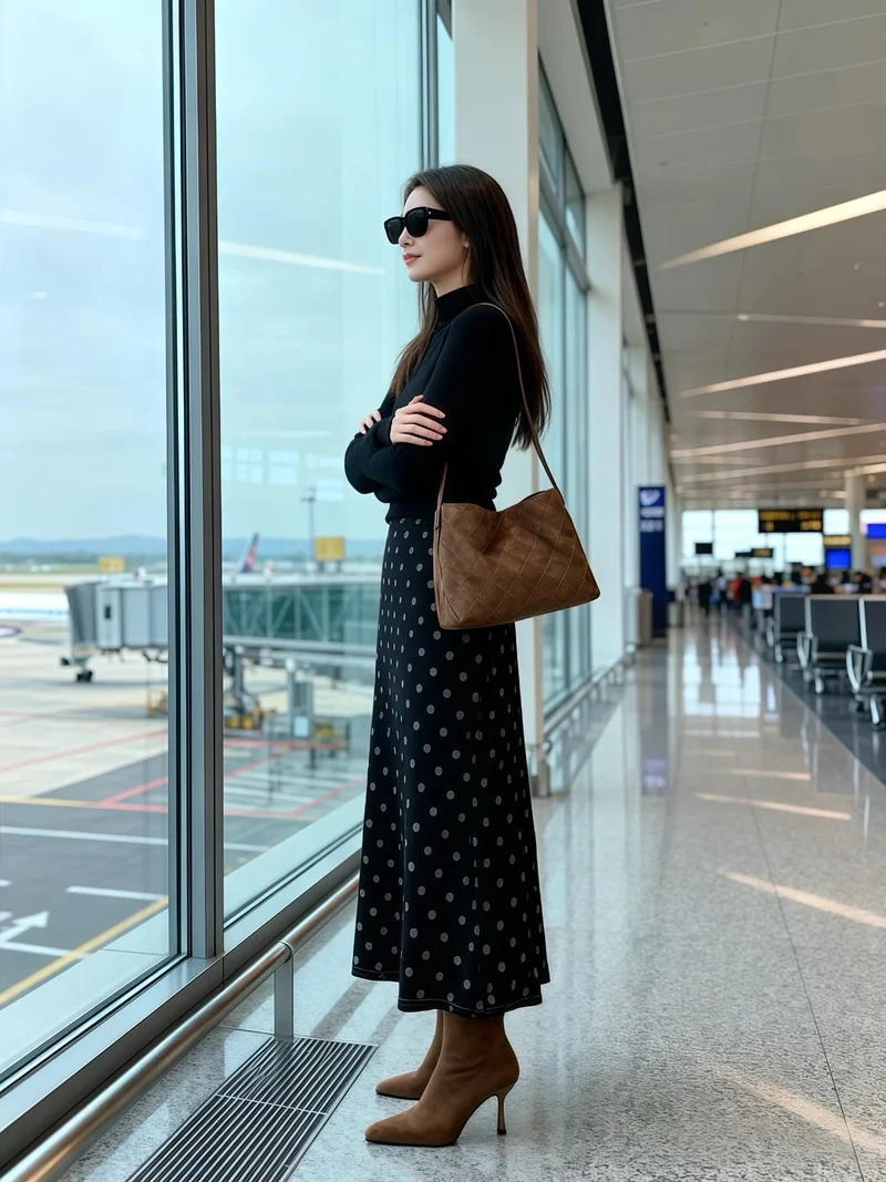 Phong thái tự tin cùng Váy chữ A dáng dài thanh lịch