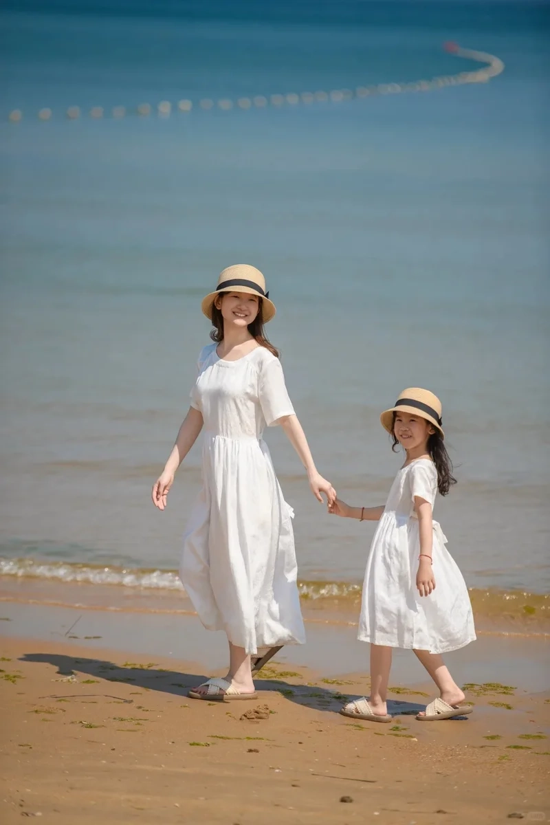 Mẹ và bé tự tin hơn khi mặc Váy maxi mẹ và bé đi biển tự tin