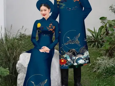 Những mẫu ảnh áo dài đôi truyền thống thanh lịch nên thử