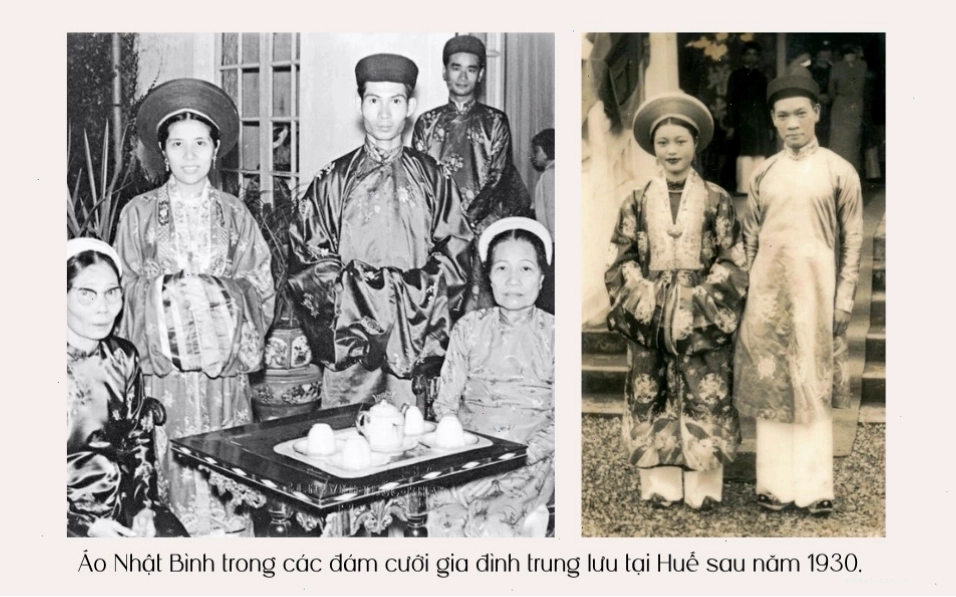 Áo dài cưới truyền thống Việt Nam dáng Nhật Bình với họa tiết thêu tay cầu kỳ