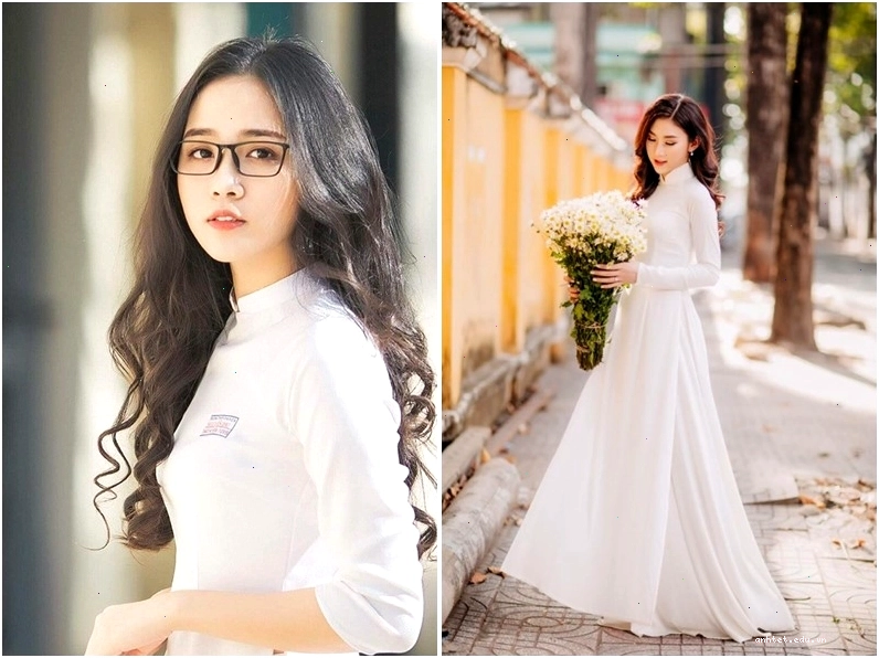Áo dài học sinh với cổ tròn và tay lỡ