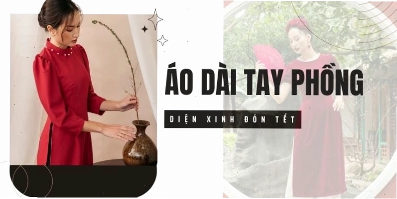 Áo dài tay phồng cổ điển màu hồng pastel với chi tiết đính kết tinh xảo, phối cùng quần lụa ống rộng