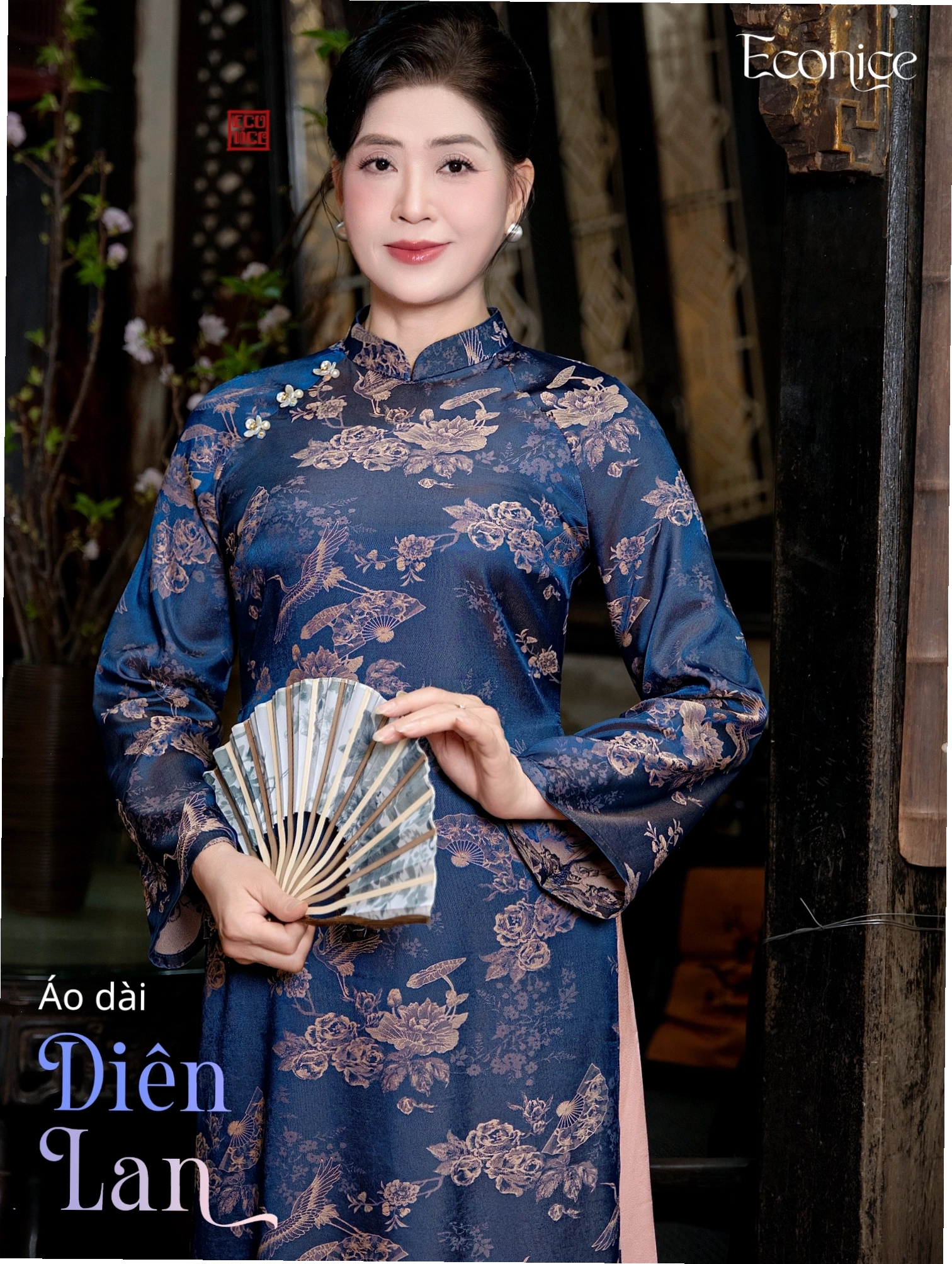 Áo dài tết nữ cách tân màu hồng sen