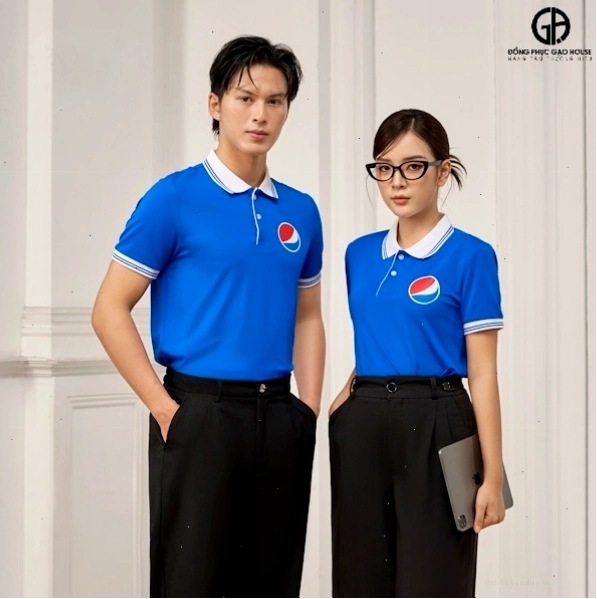 Áo đồng phục công ty màu xanh dương
