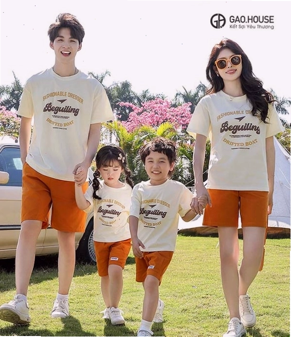 Áo đồng phục gia đình cổ tròn trẻ trung, năng động và thoải mái