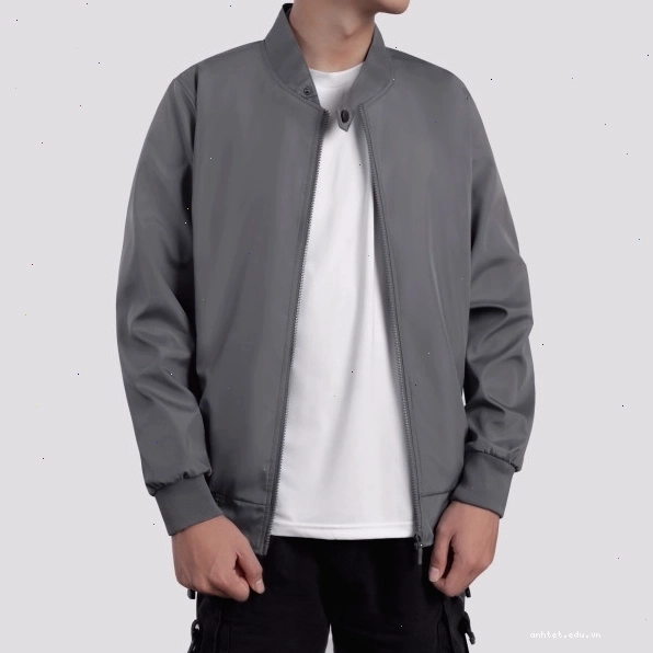 Áo khoác dù bomber nam cao cấp phối nút cổ