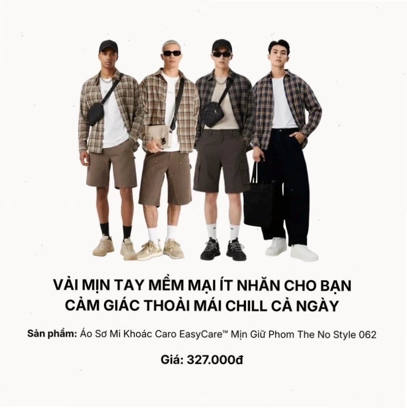 Áo sơ mi khoác ngoài họa tiết caro màu xanh và đen, dáng rộng, chất liệu vải giữ phom