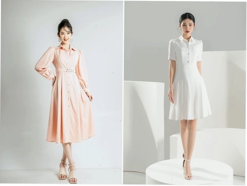 Áo sơ mi trắng oversize phối cùng chân váy jean chữ A