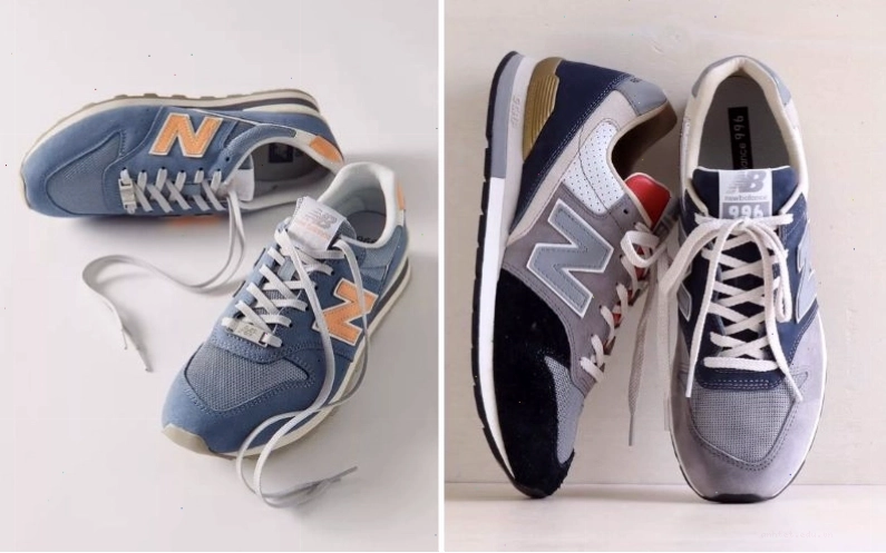 Cặp đôi diện giày New Balance 996 với trang phục streetwear đồng điệu tông xuyệt tông màu be và trắng