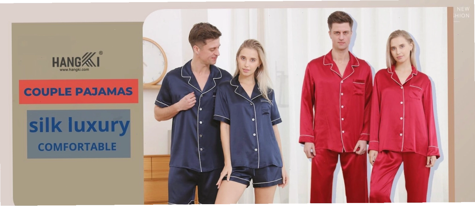 Cặp đôi mặc đồ ngủ pijama đôi họa tiết gấu, cùng nhau thưởng thức bữa sáng trên giường