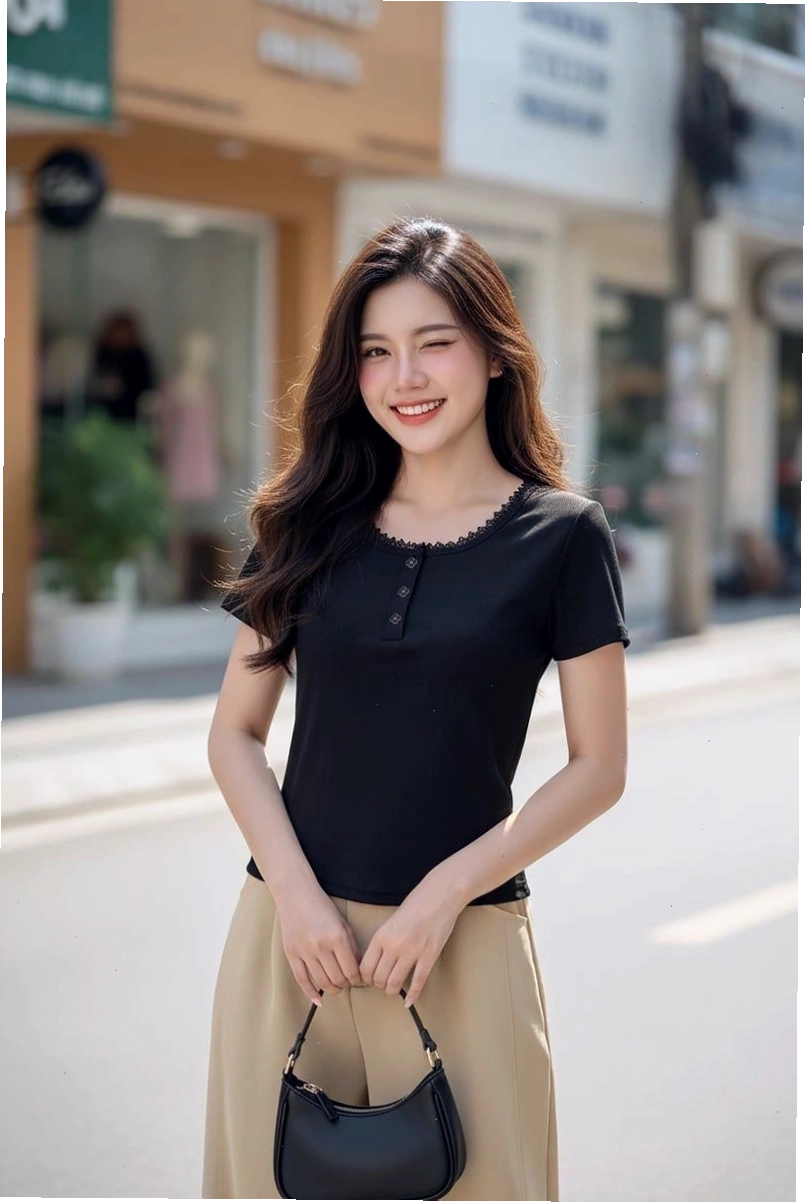 Chân váy basic kết hợp áo croptop