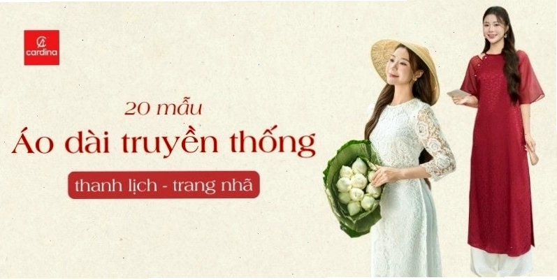 Cô gái diện áo dài truyền thống trắng họa tiết hoa nhỏ