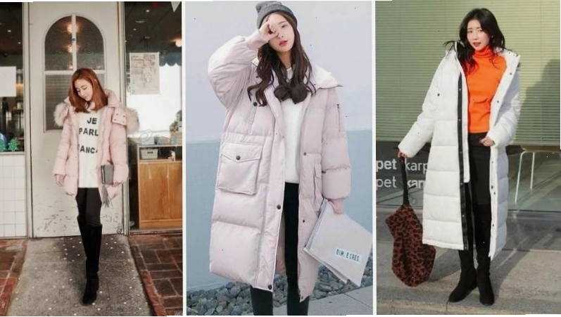 Cô gái diện áo khoác phao đen, quần skinny jean và giày thể thao