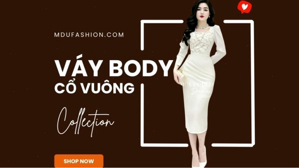 Đầm body cổ vuông màu đen dáng dài, khoe lưng trần gợi cảm