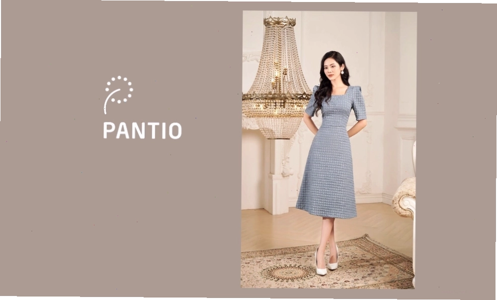 Đầm công sở cổ vuông cổ điển và thanh lịch