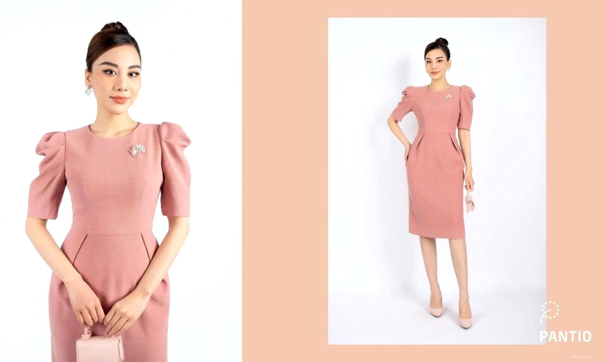 Đầm công sở dáng bút chì ôm sát cơ thể, tôn đường cong quyến rũ.