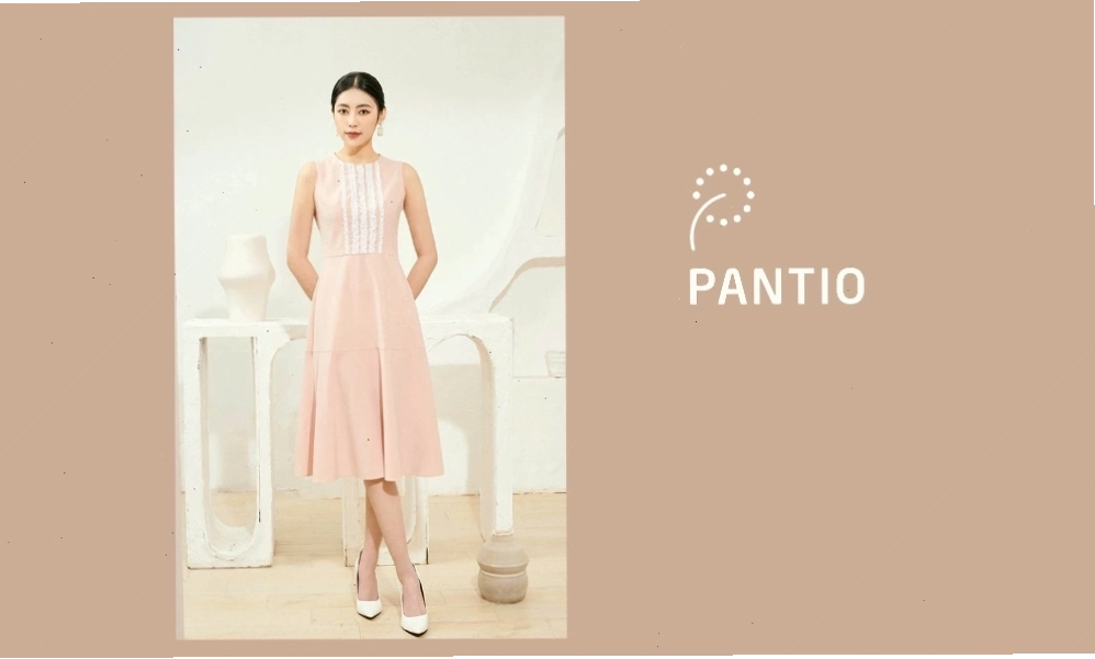 Đầm suông sát tay màu hồng phấn chất liệu cotton mềm mại
