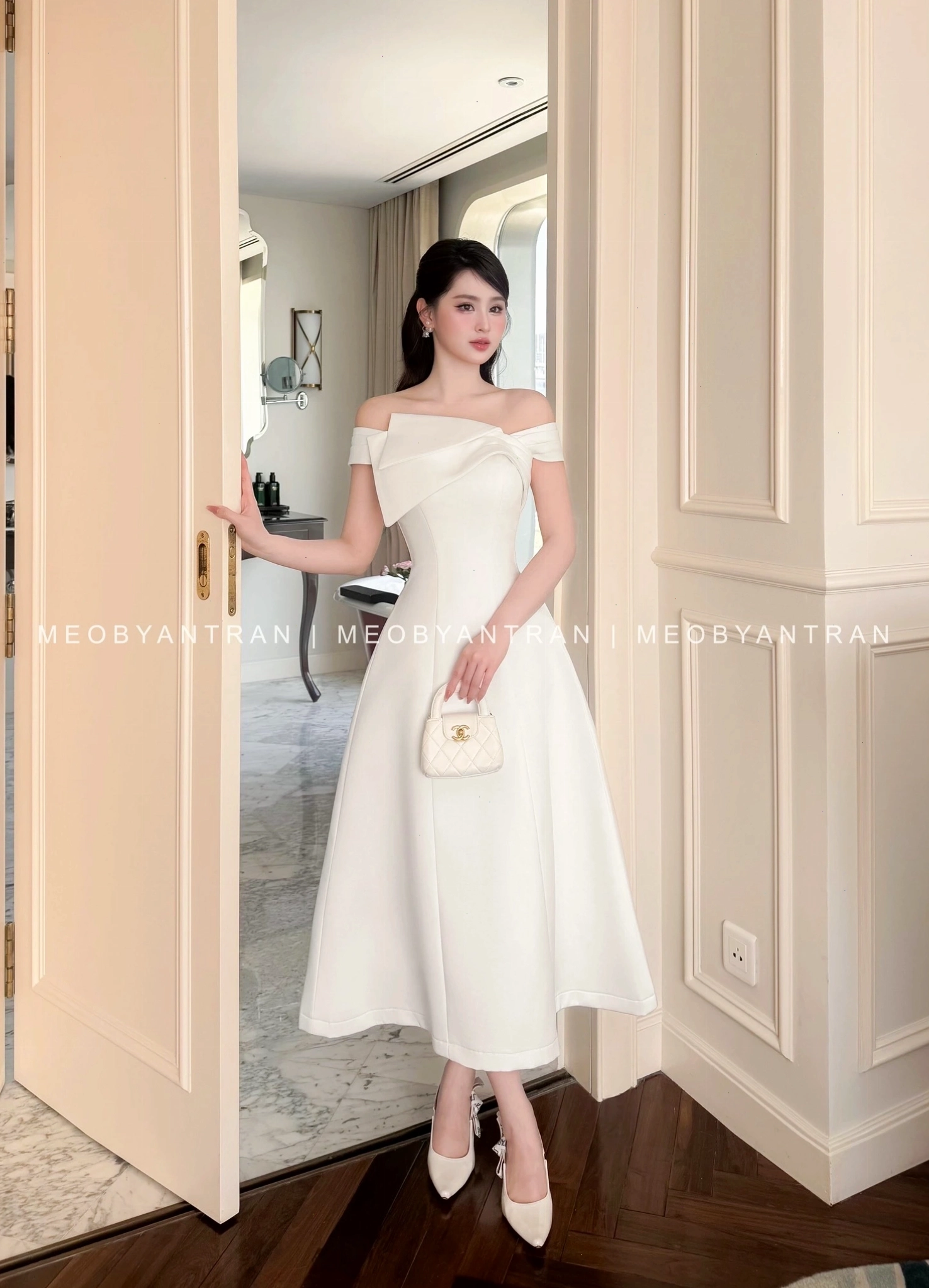 Đầm xoè dáng A dự tiệc đẹp kiểu dáng đơn giản, tinh tế