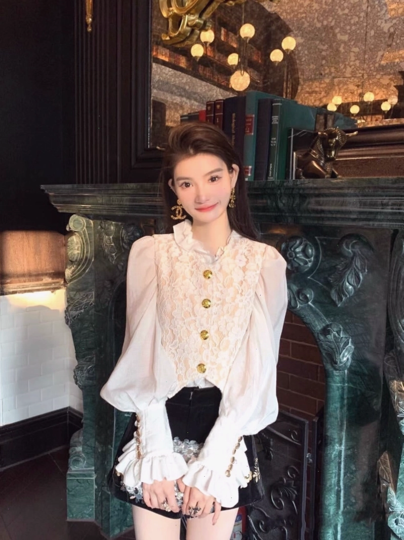 Đầm xòe tay bồng tiểu thư màu vàng chanh, cổ tròn
