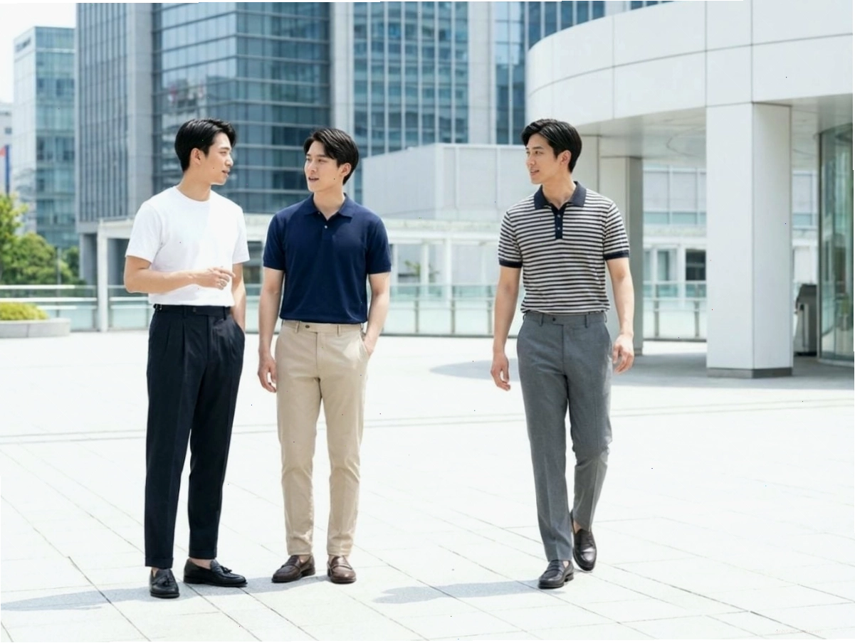 Người mẫu nam diện quần tây ống suông, toát lên vẻ ngoài hiện đại và thời thượng