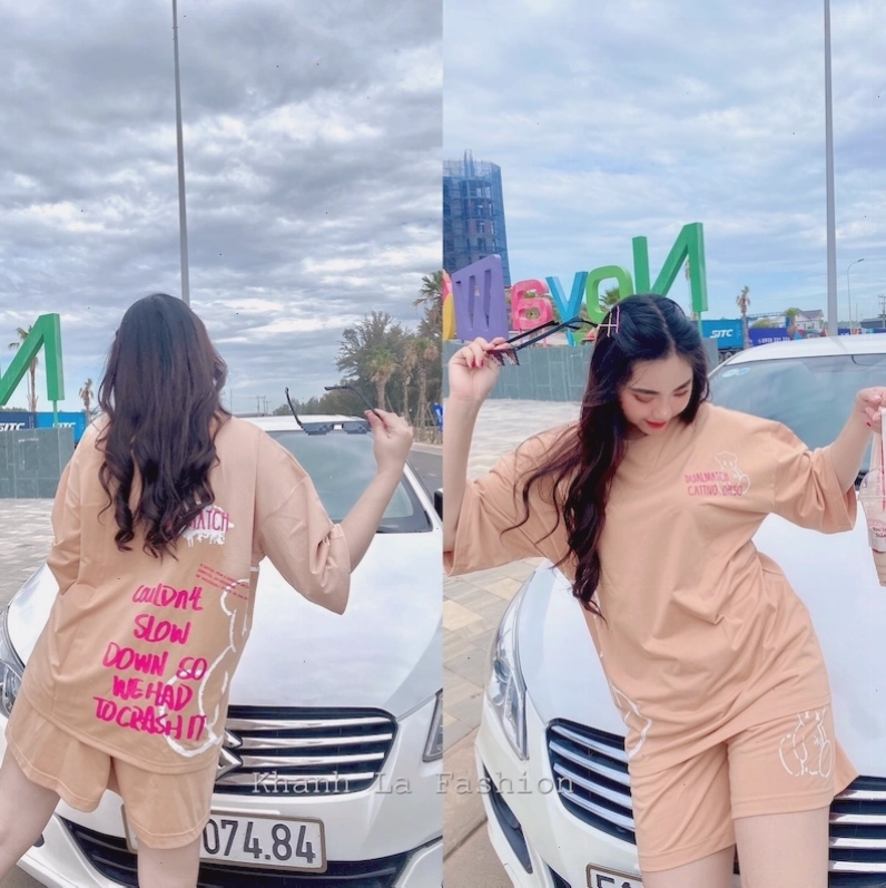 Phần tà áo form rộng của áo thun
