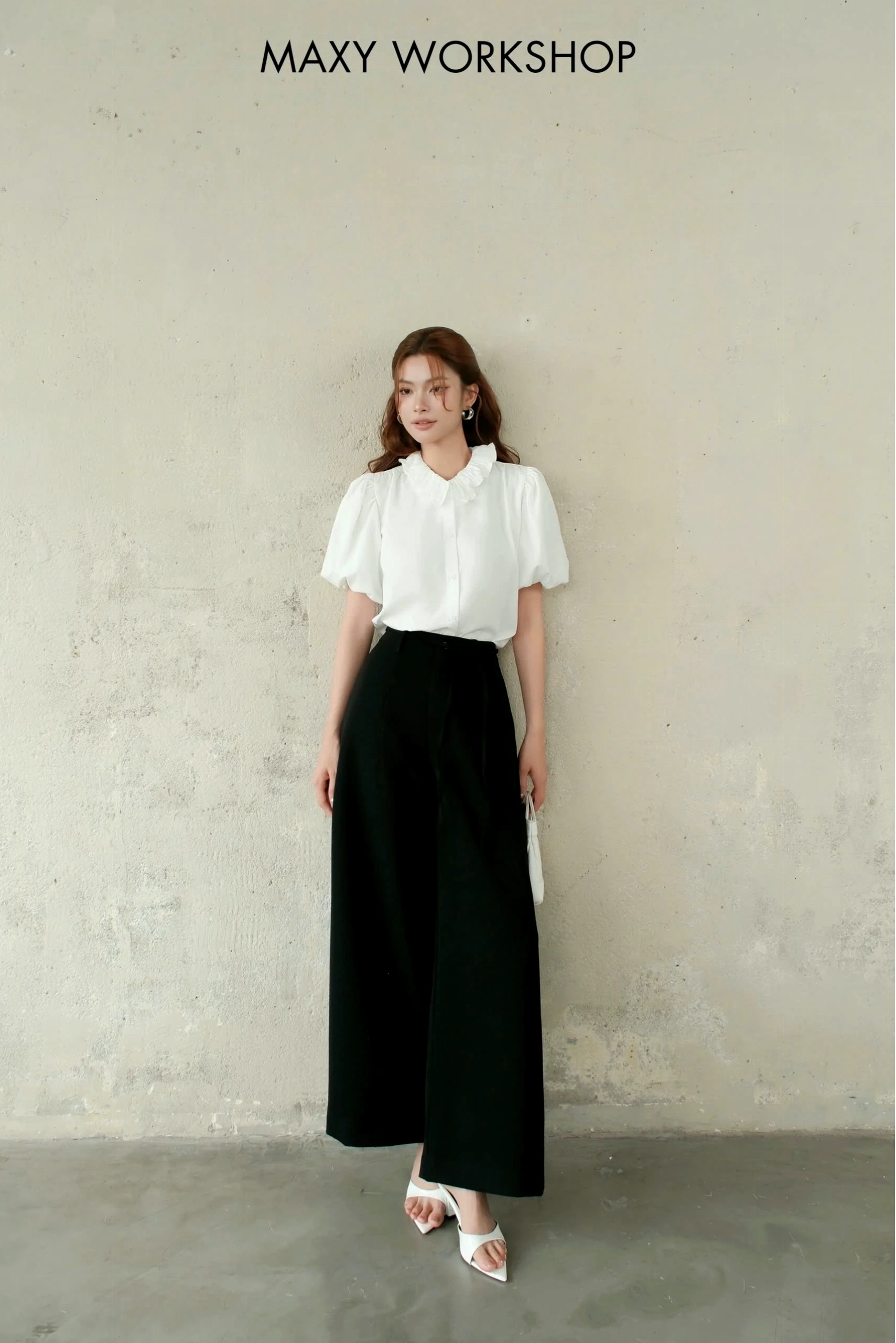 Phối cảnh áo sơ mi basic nữ cùng quần culottes
