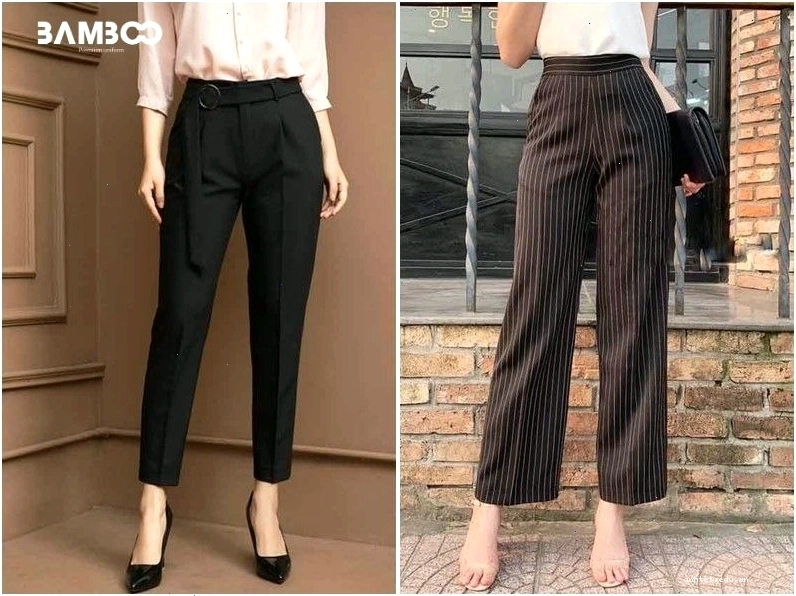 Phụ nữ đang chọn lựa quần tây nữ công sở tại cửa hàng