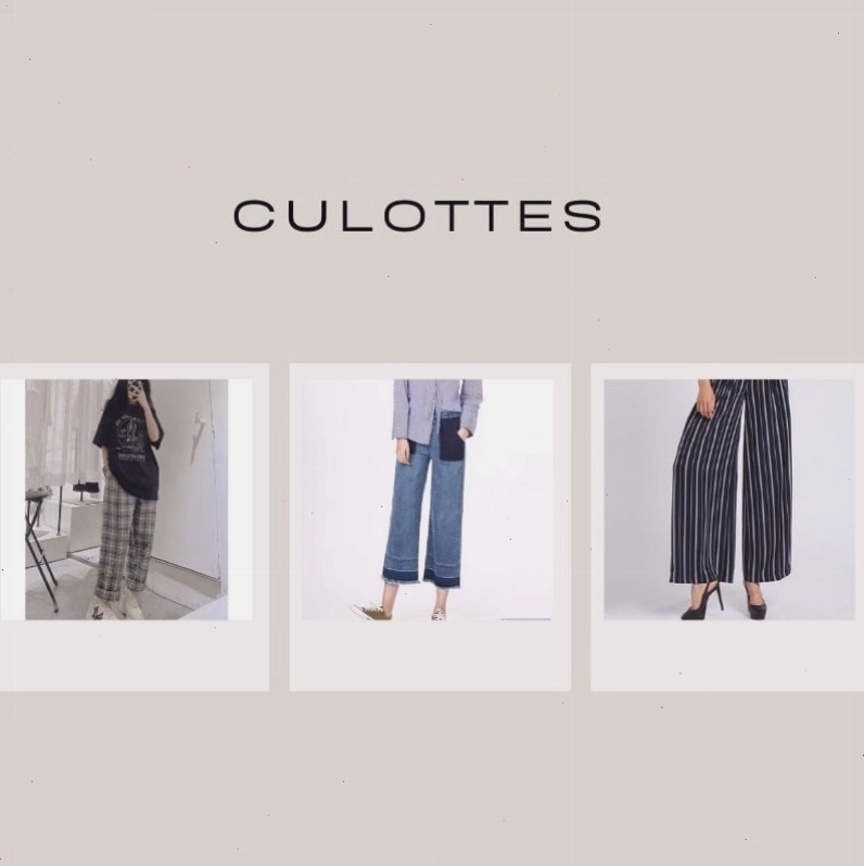 Quần culottes nữ màu trắng, ống rộng, chất liệu trơn