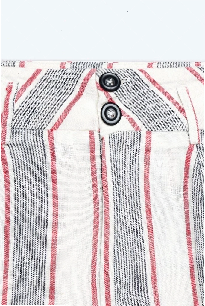 Quần short linen nữ N&M kẻ sọc màu hồng