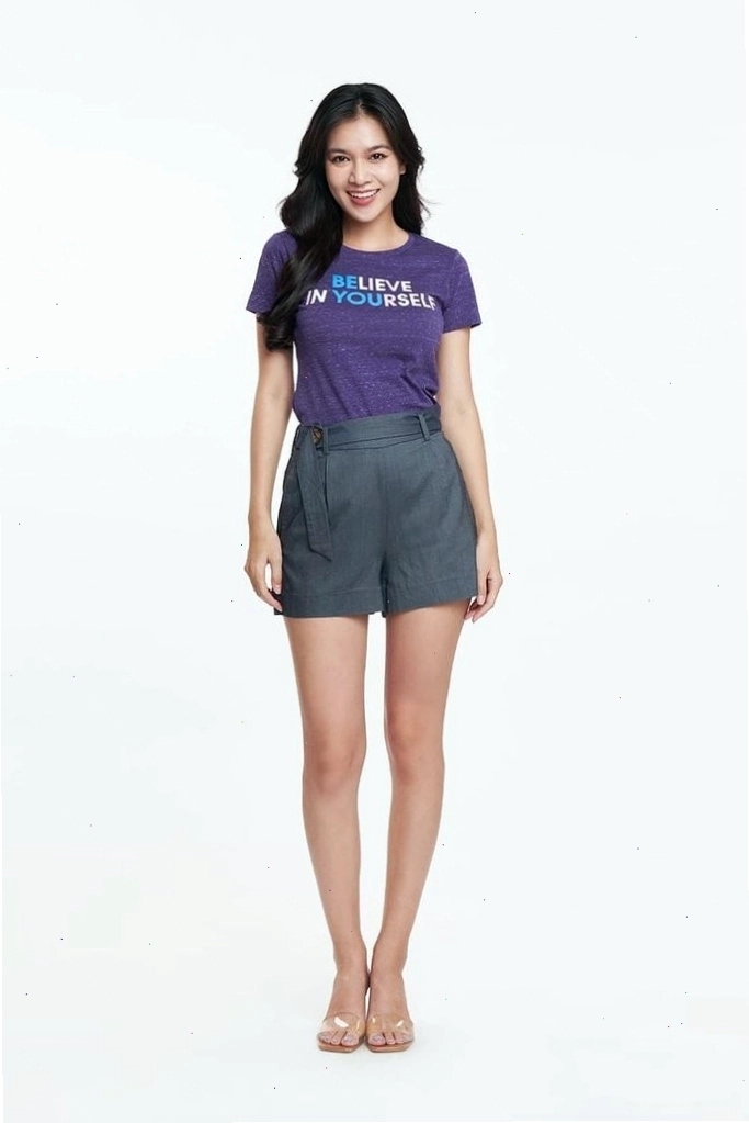 Quần short thời trang nữ N&M màu xanh denim