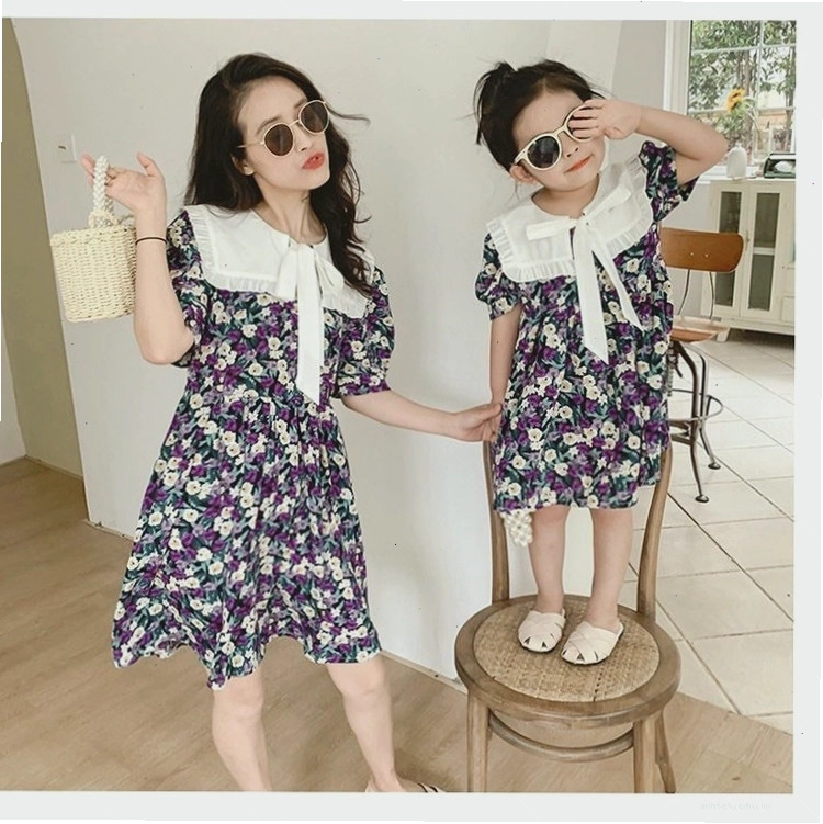 Set đầm voan hoa nhí tay lỡ kèm áo khoác ngoài