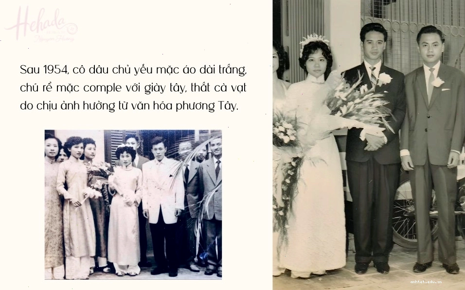 Tà áo dài cưới truyền thống ngày xưa được may đo khéo léo