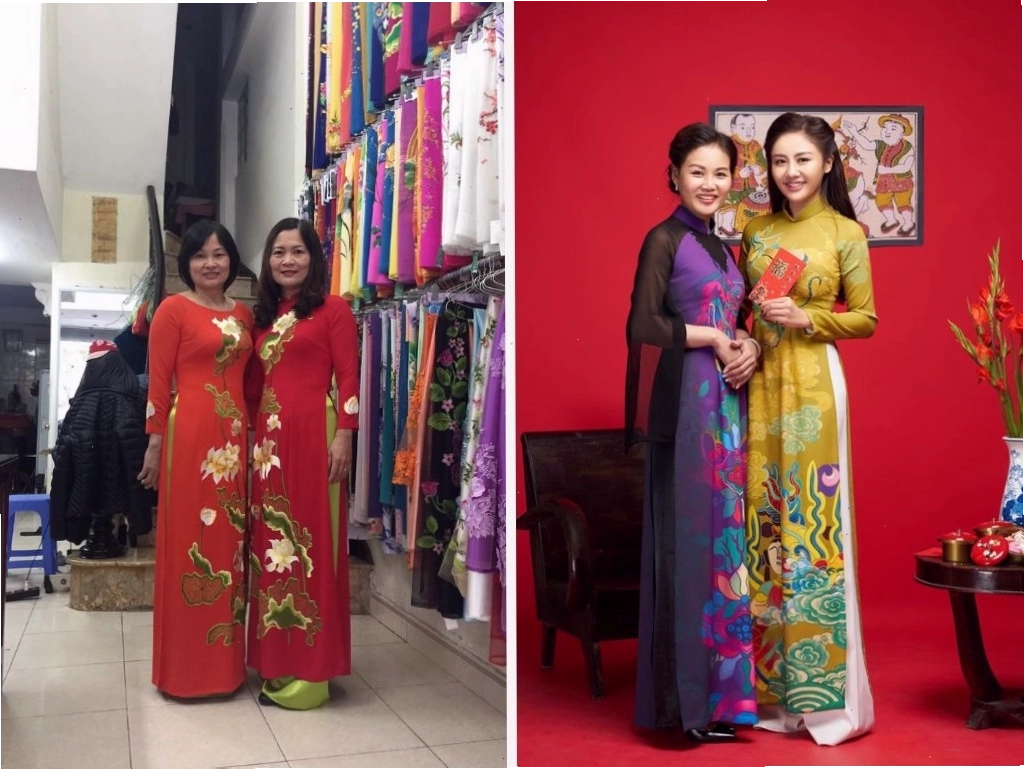 Trải nghiệm thử áo dài big size tại cửa hàng
