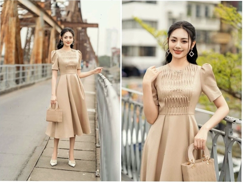 Váy xòe dáng dài thanh lịch