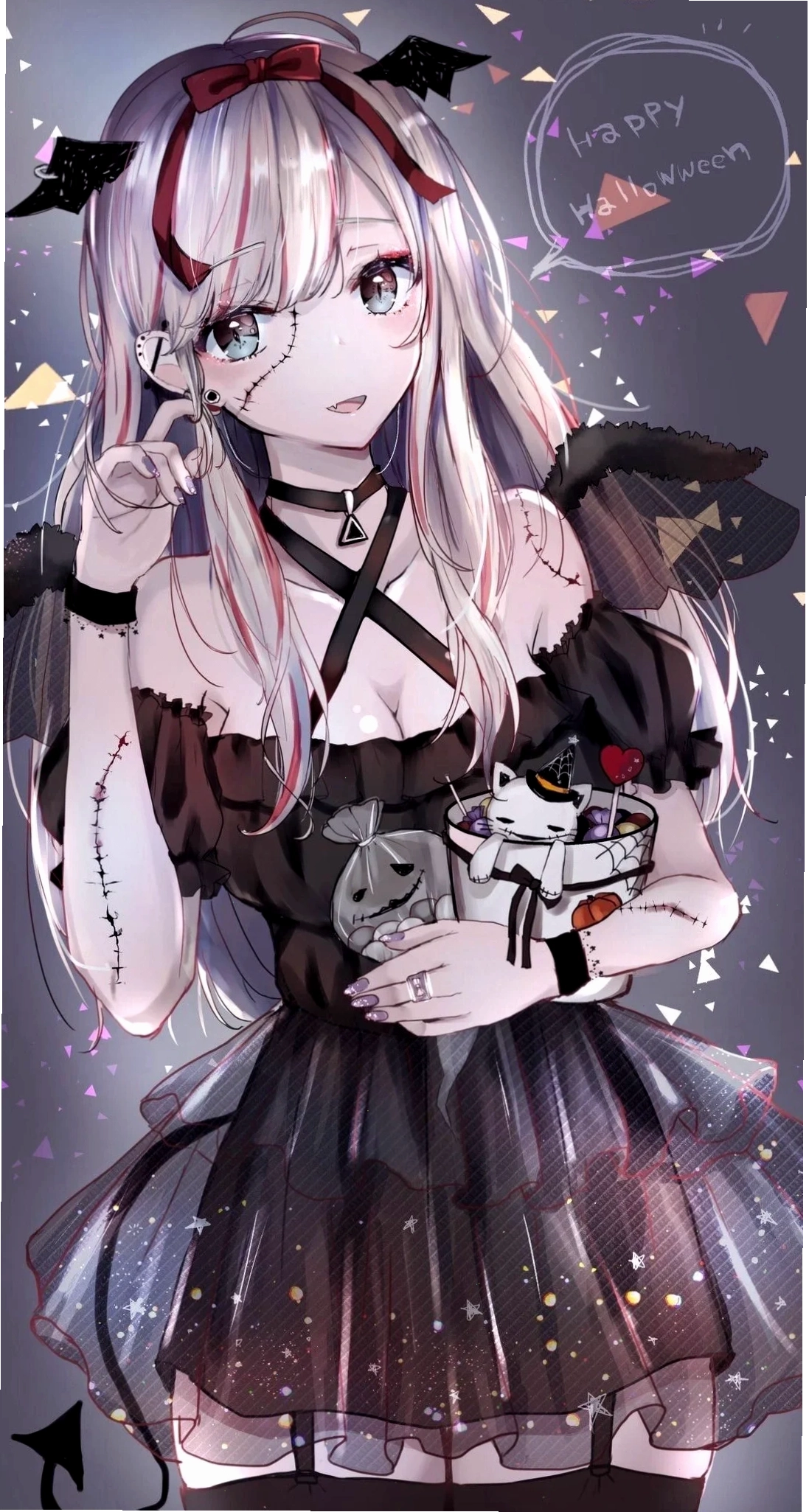 Chiêm ngưỡng ảnh anime girl tóc bạch kim lung linh trong trang phục truyền thống